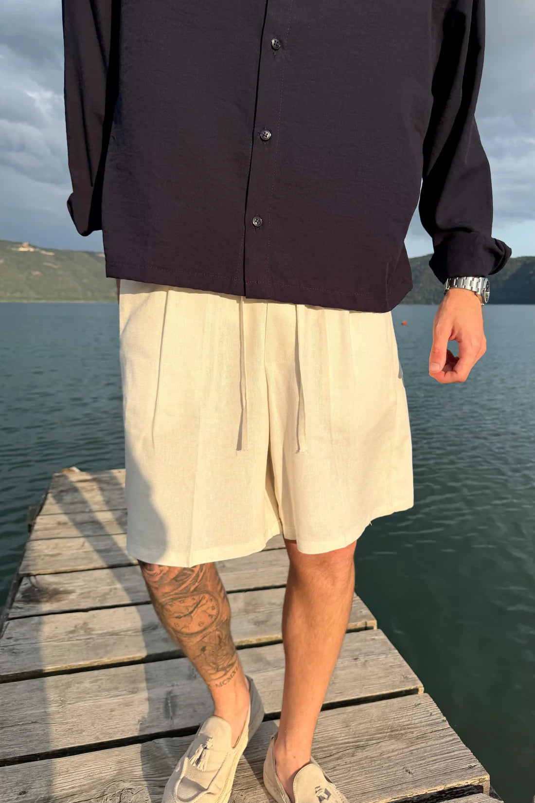 Pantalon corto de lino