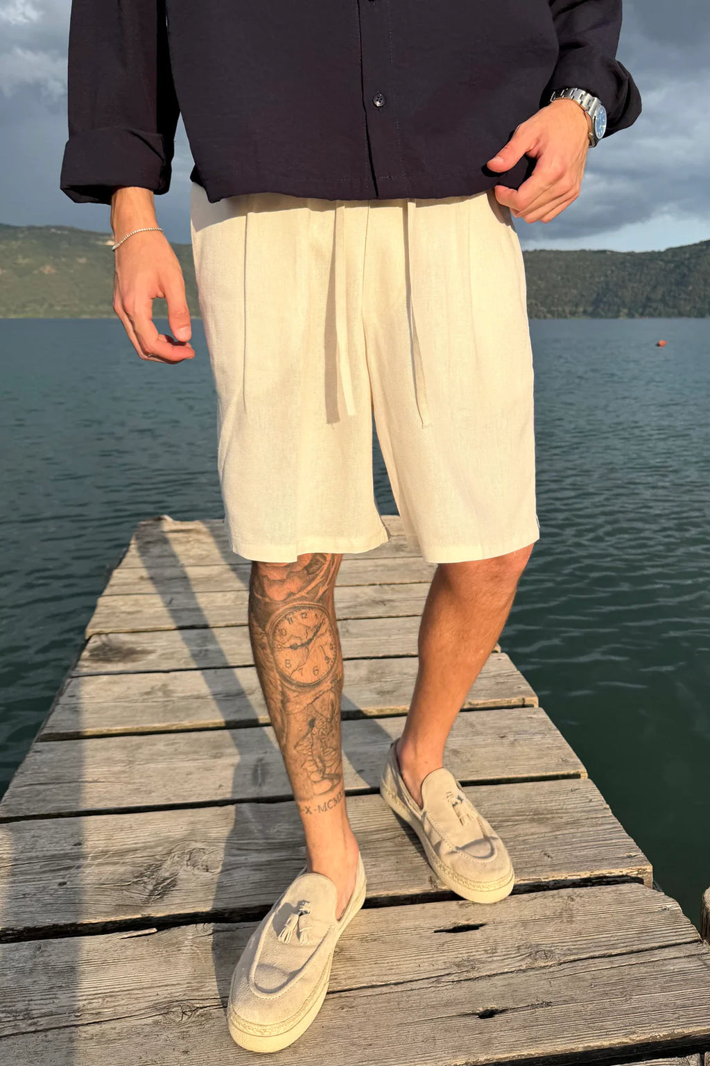 Pantalon corto de lino